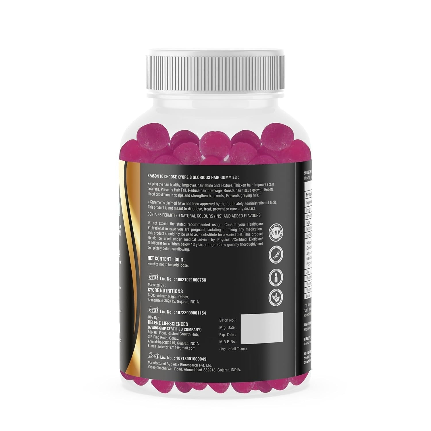 Kyore Nutritions Biotin Hair Gummies - 30 gummies