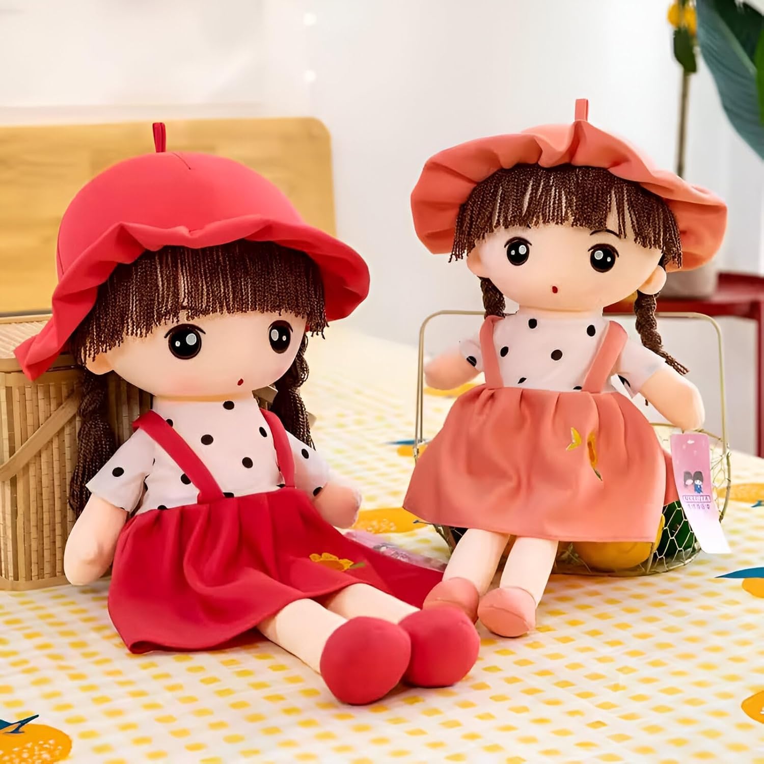 Tickles Princess Rag Soft Doll with Hat Stuffed Plush Toy for Kids Girls 35 cm