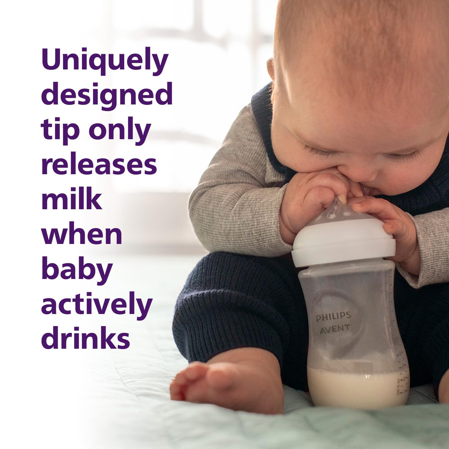 Philips Avent Natural Response Baby Feeding Bottle - 125Ml Baby Milk Bottle for Newborns and Up, Bpa Free, 0+ Months (Model SCY900/01)