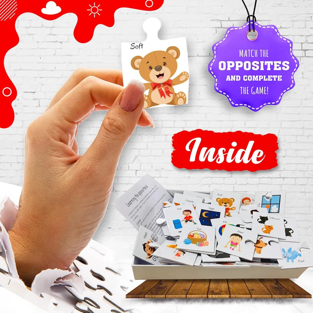 Hello Friend Opposite Match Jigsaw Puzzle Connecting 2-Piece  for Kids, Childrens and Toddlers Early Learning Educational