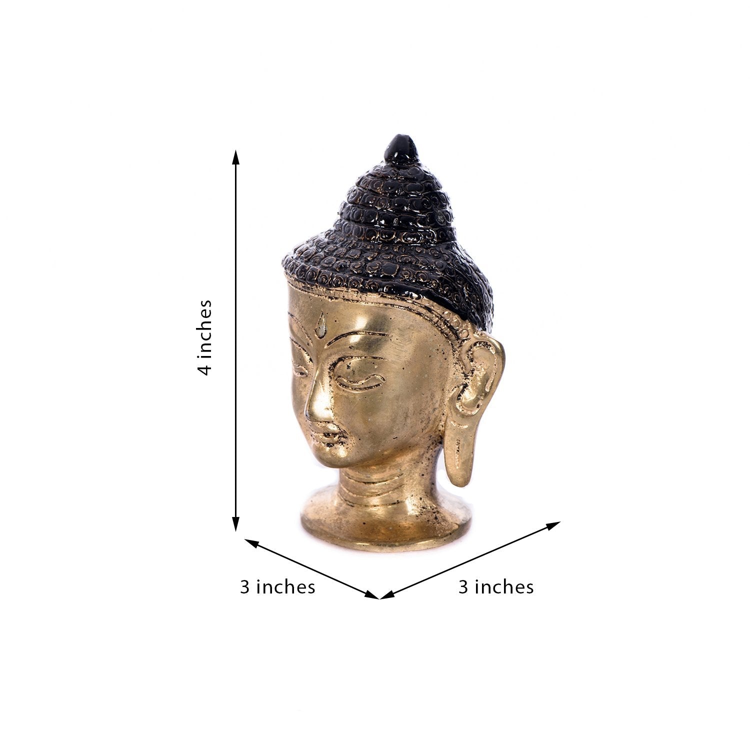 Ecraftindia Metal Meditating Buddha Head Idol