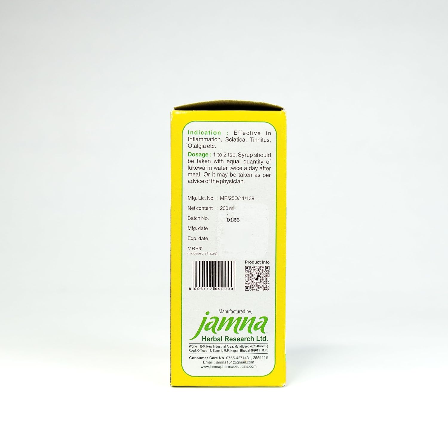 Jamna Herbal Traditional Plant-Based Syrup - 200 ml (Pack of 2)