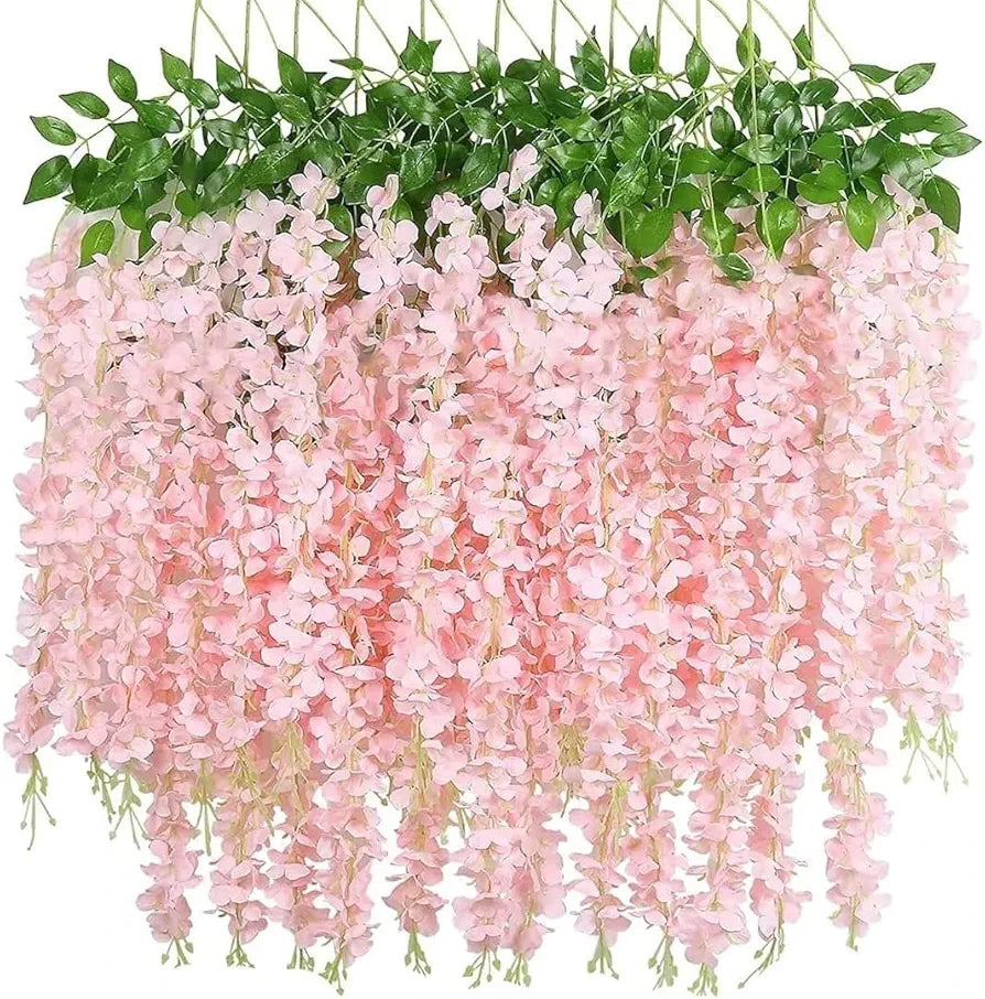 Ployester Plastic Artificial Flower Wisteria Hanging