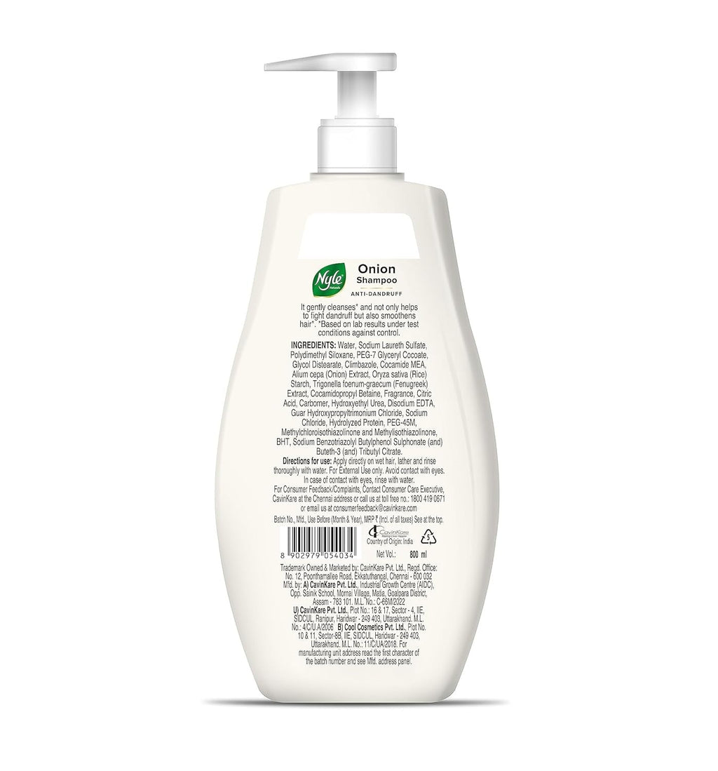 Nyle Naturals Onion Anti-Dandruff Shampoo - 800 ml