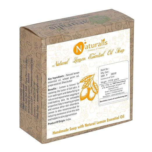 Naturalis Handmade Soap with Natural Lemon Essential Oil - 110 gms