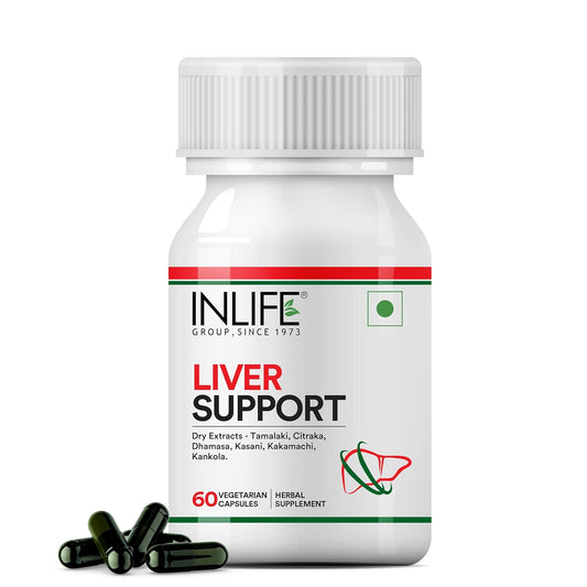 INLIFE Liver Support Supplement with Ayurvedic Herbs | Tamalaki, Citraka, Dhamasa, Kasanai, Kakamachi | Supports Healthy Liver Function for Men & Women - 60 Vegetarian Capsules