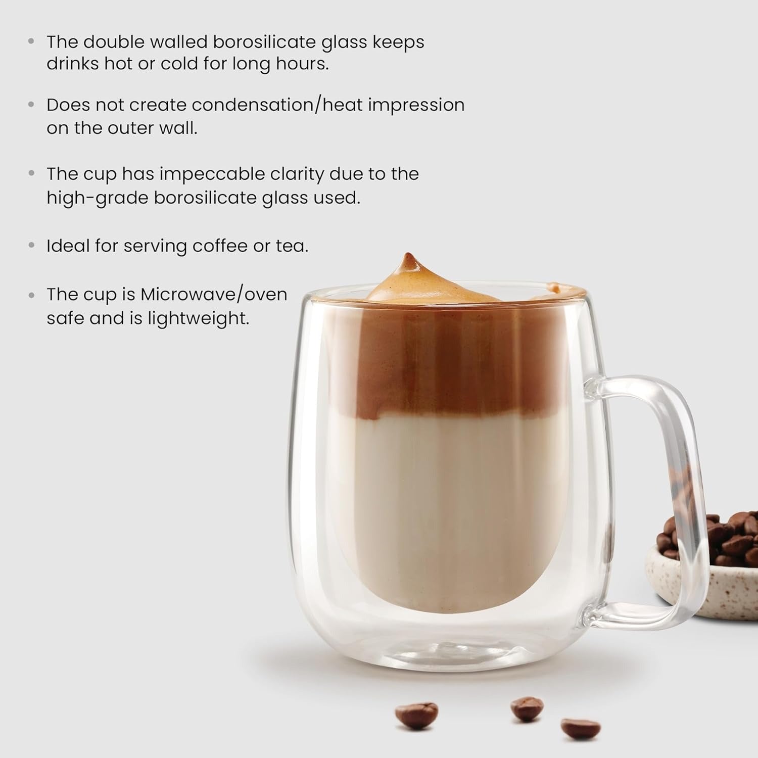 Milton Double Wall Tea Coffee Glass Mug