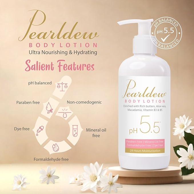 Pearldew Body Lotion - 300 ml | With Aloe, Avocado & Butters | pH 5.5 | Pack of 3