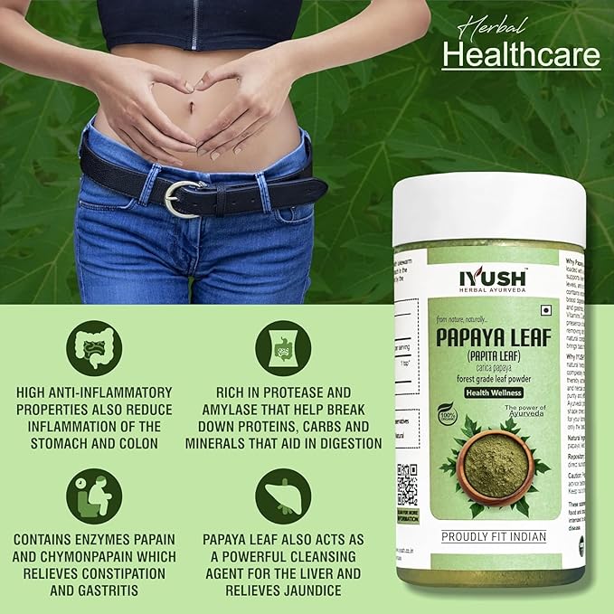 Iyush Herbal Ayurveda Papaya Leaf Powder - 100 gms