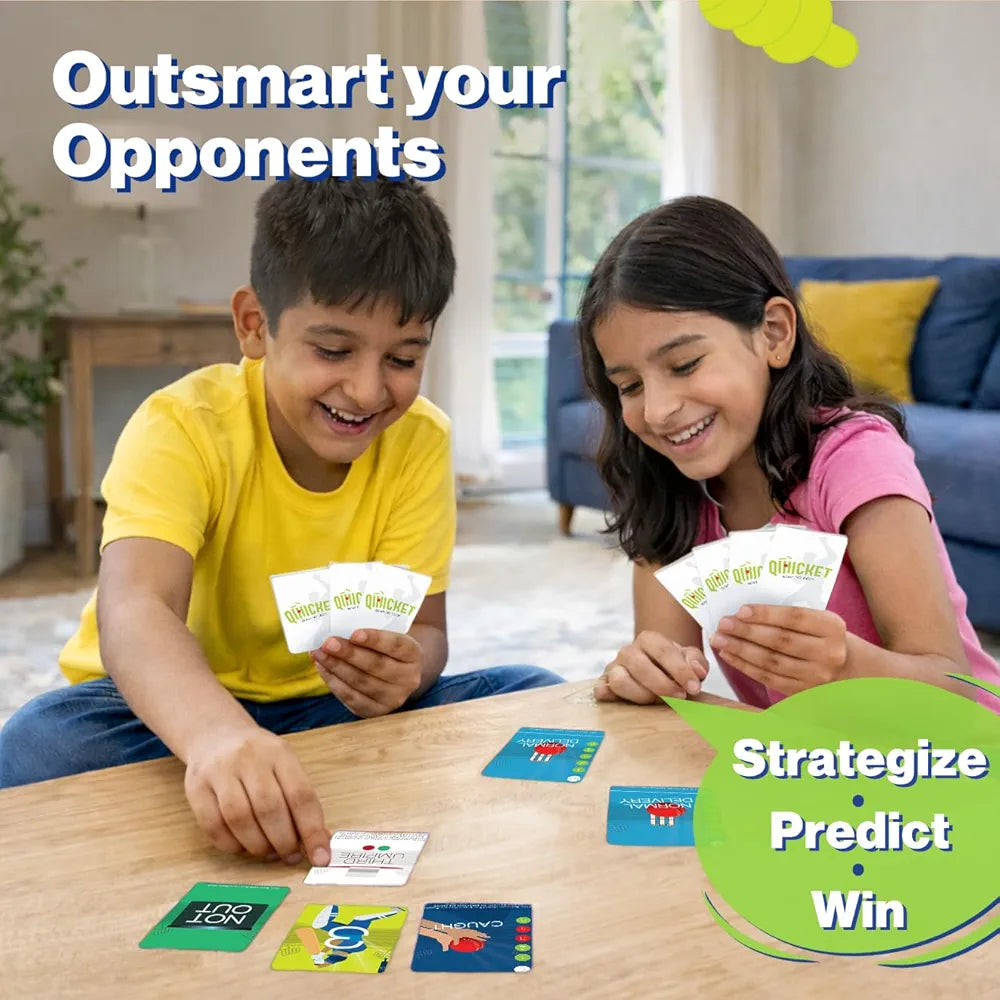 Binca Qwicket Cricket Card Game – Fast & Fun Indoor Cricket Game for Kids & Family