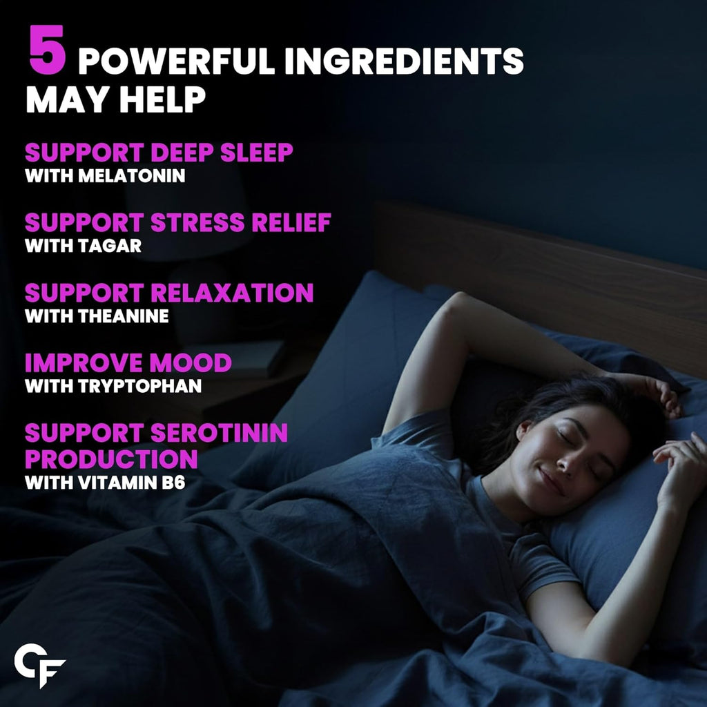 Carbamide Forte Melatonin 10 mg sleep Gummies - with TAGARA, L Tryptophan & Vitamin B6 | Sleep Supplements â€“ 60 Veg Gummies