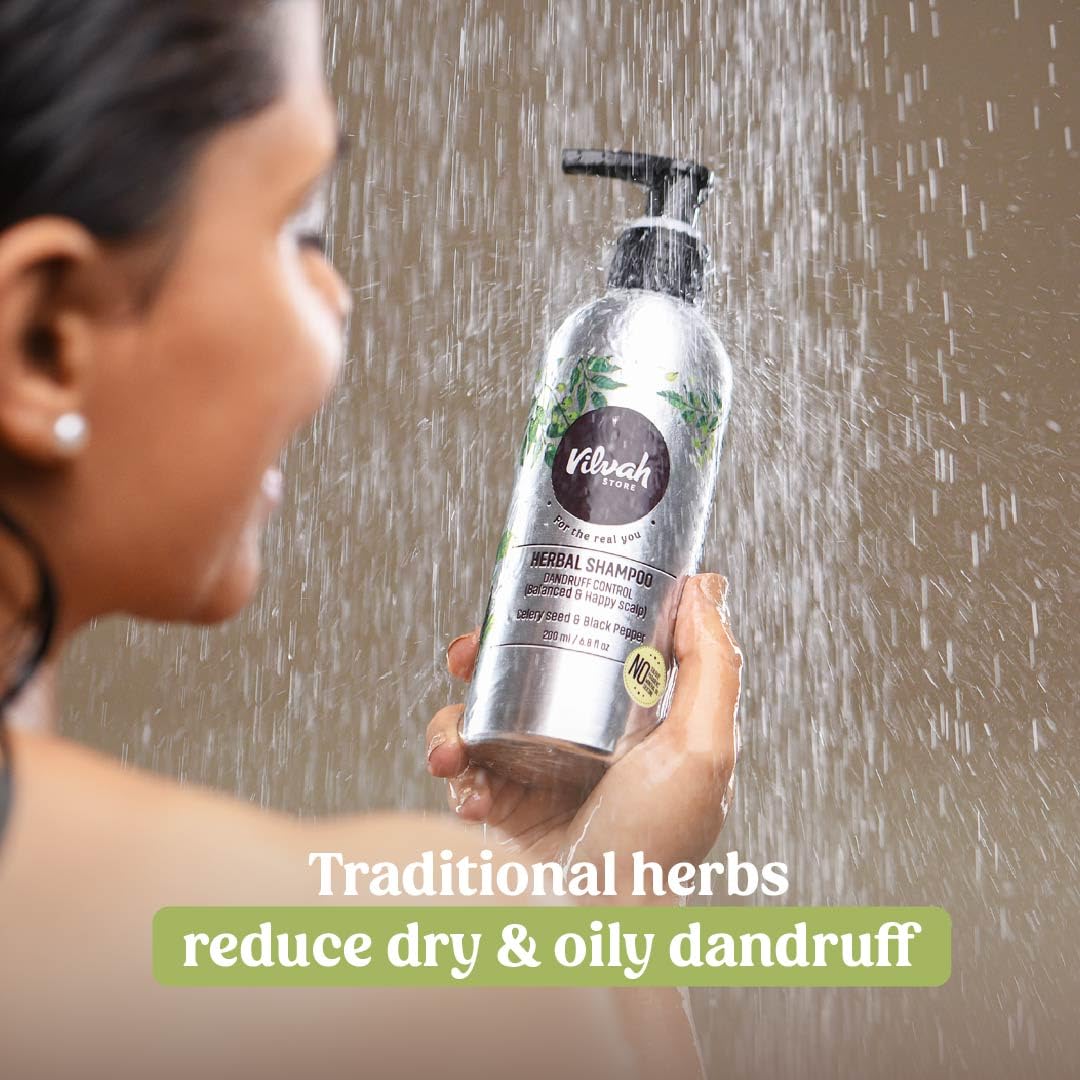 Vilvah Store Herbal Shampoo for Dandruff Control - 200 ml