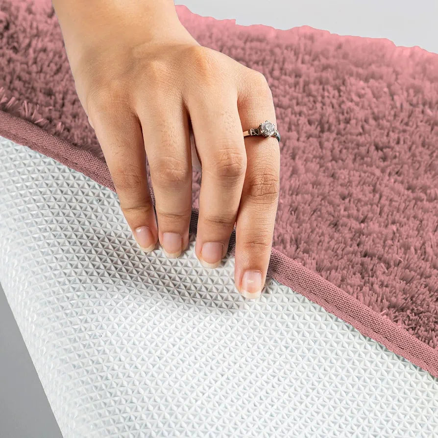 Luxe Home International Microfiber Bath Mat Super Soft Non Slip Vegas Rectangular Mats 45x75 cm Colour Fuscia