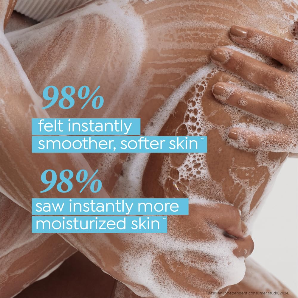 DOVE Exfoliate Away Serum Body Wash, 300 ml, for Refined and Silky Skin, with 4% Refining Serum + AHA, Dermatologist Co-Created, Paraben & SLS Free
