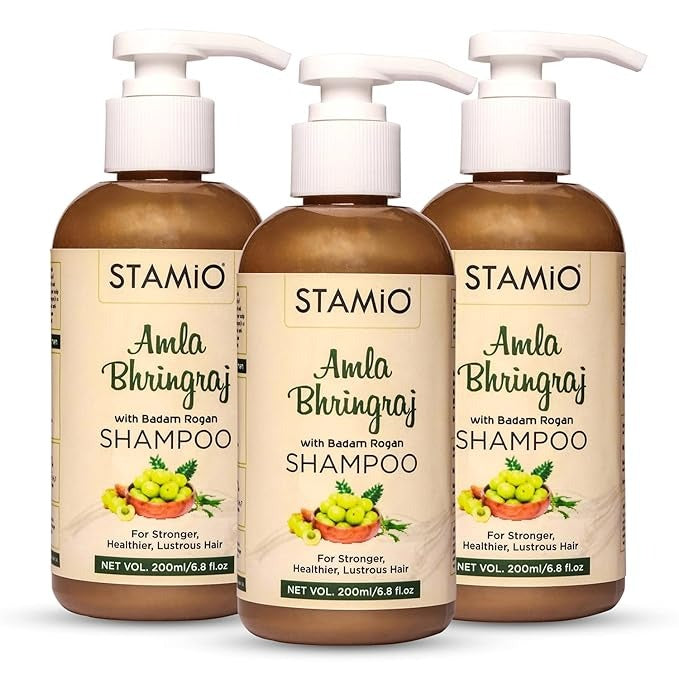 Stamio Amla Bhringraj Shampoo - 200 ml (Pack of 3)