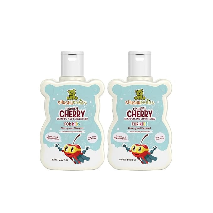ShuShu Babies Cheeky Cherry Shampoo and Conditioner - 60 ml (Pack of 2)