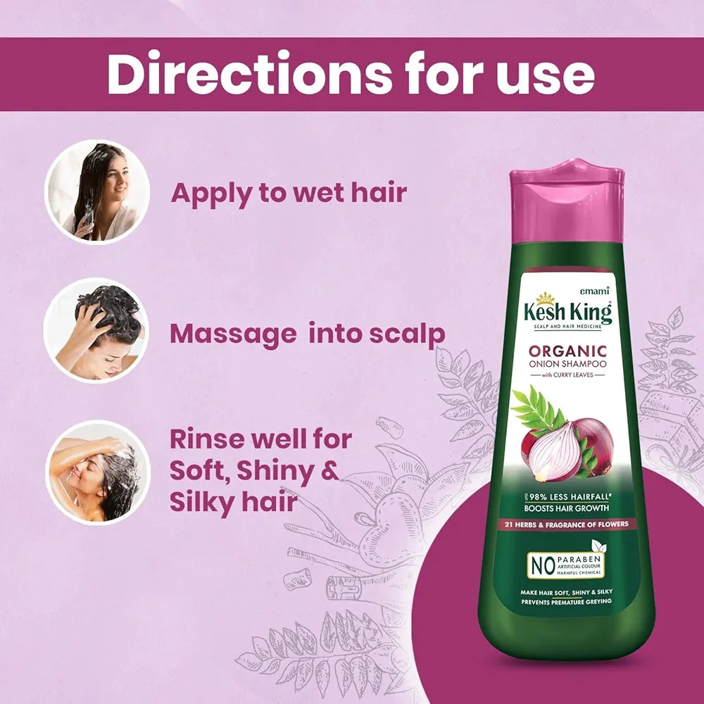 Kesh King Ayurvedic Onion Shampoo Reduces Hairfall & Boost Hair Growth