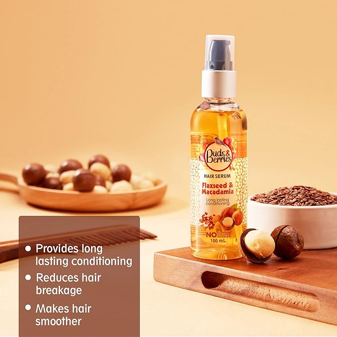 Buds & Berries Conditioning Hair Serum with Flaxseed and Macadamia - 100 ml