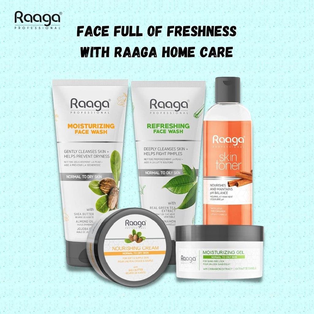 Raaga Professional Refreshing Facewash, With Real Green Tea Extract & Cinnamon, Normal to Oily Skin, 80 ml