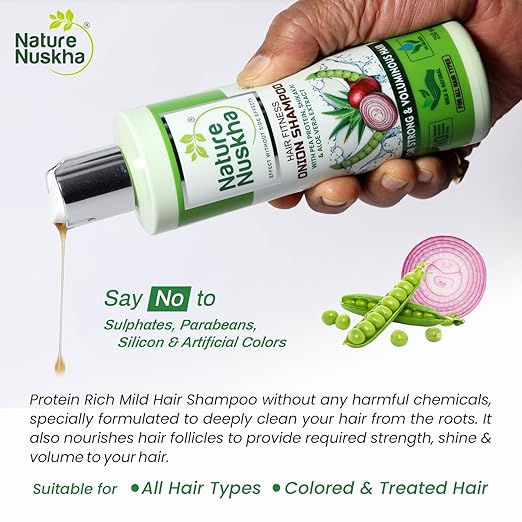 Nature Nuskha Protein Rich Onion Shampoo Shikakai & Neem - 250 ml
