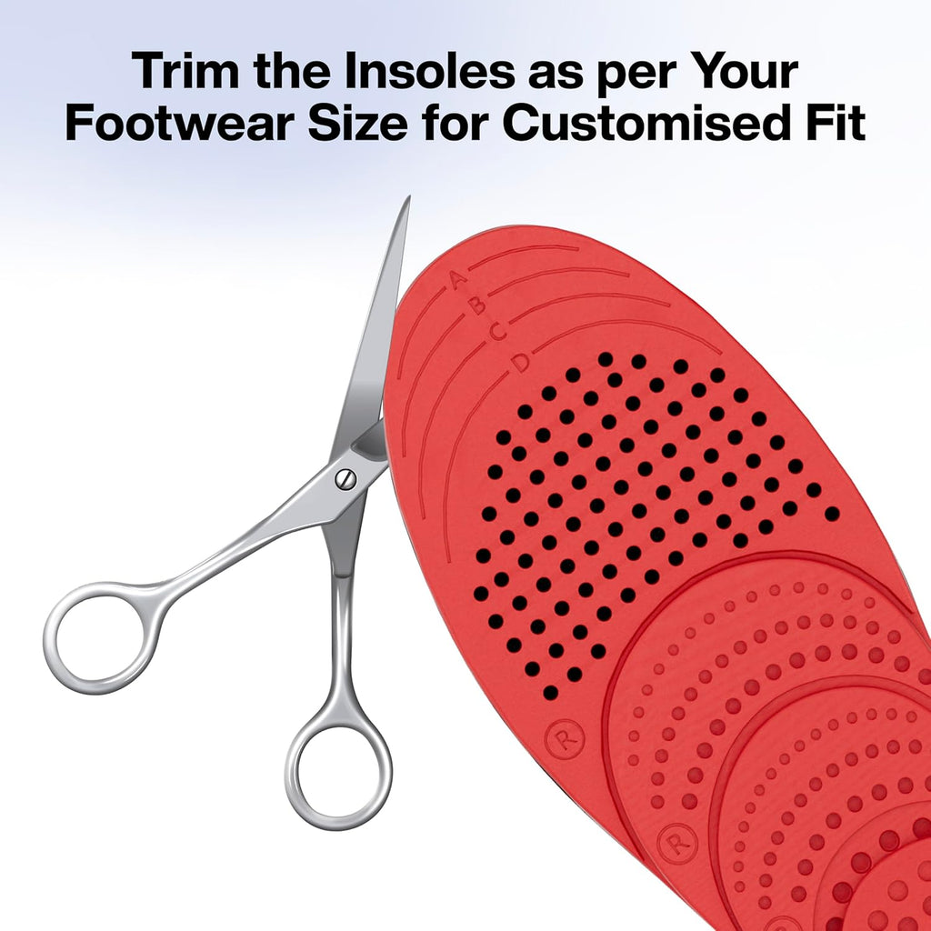 FOVERA Height Increasing Insoles - Gel Height Increase Insole for Shoe for Women - Heel Lift Shoe Pads with 4 Level of Height - Trim to Fit, Breathable Fabric (Large: 9-12 UK, Pack of 1)