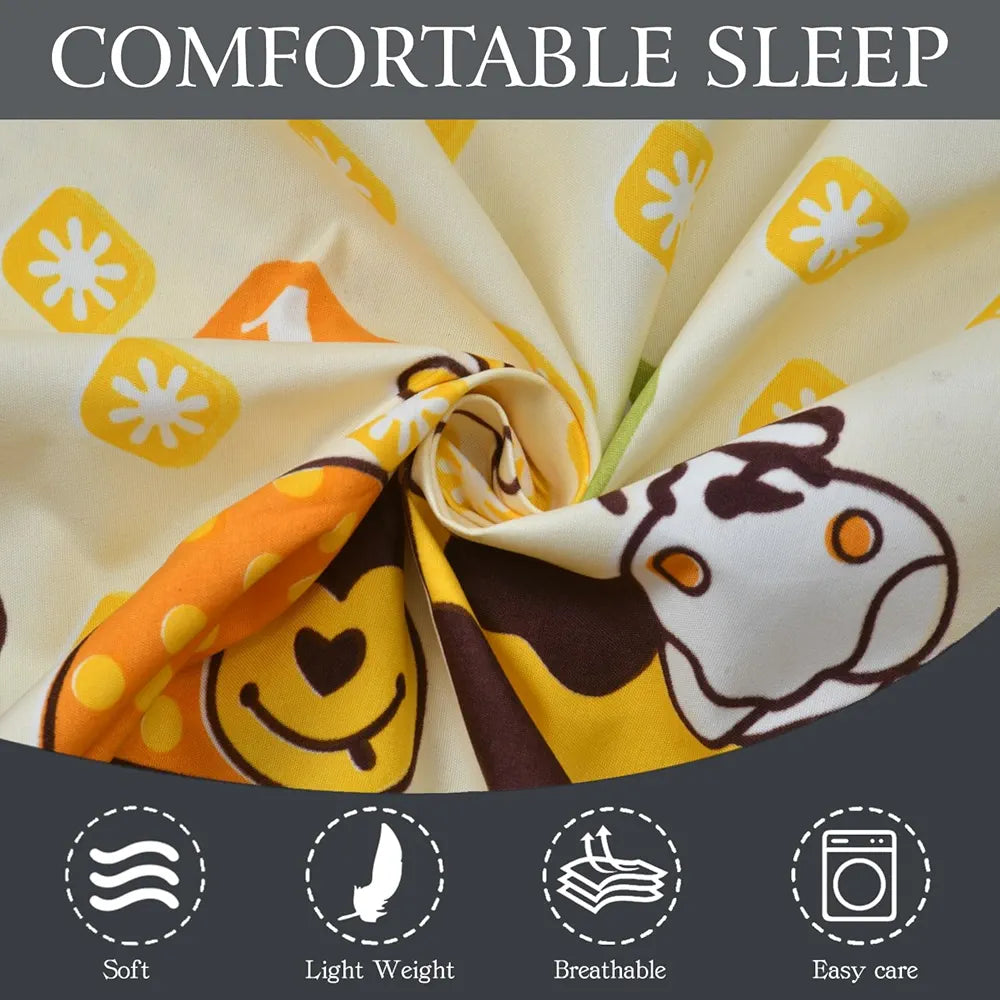 Fresh From Loom Elastic Fitted Bed Sheets Soft Glace Cotton 300 tc Fitted Bedsheet King Size Bed With Two Pillow Cover Yellow
