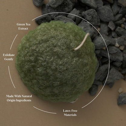 ILEM JAPAN Natural Konjac Sponge Face (Green Tea)