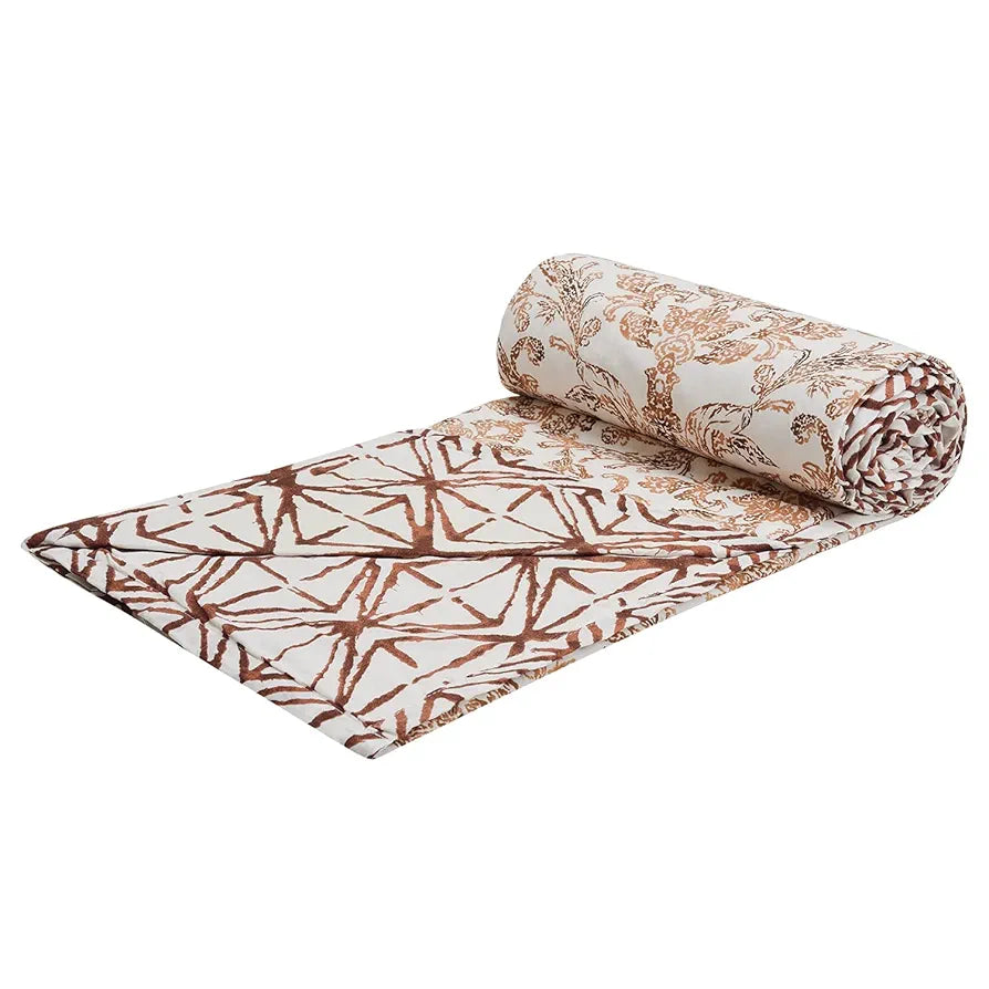 Trance Home Linen Pure Malmal Cotton Multipurpose Baby Dohar 3-Layered Baby Swaddle Colour Ivy Brown