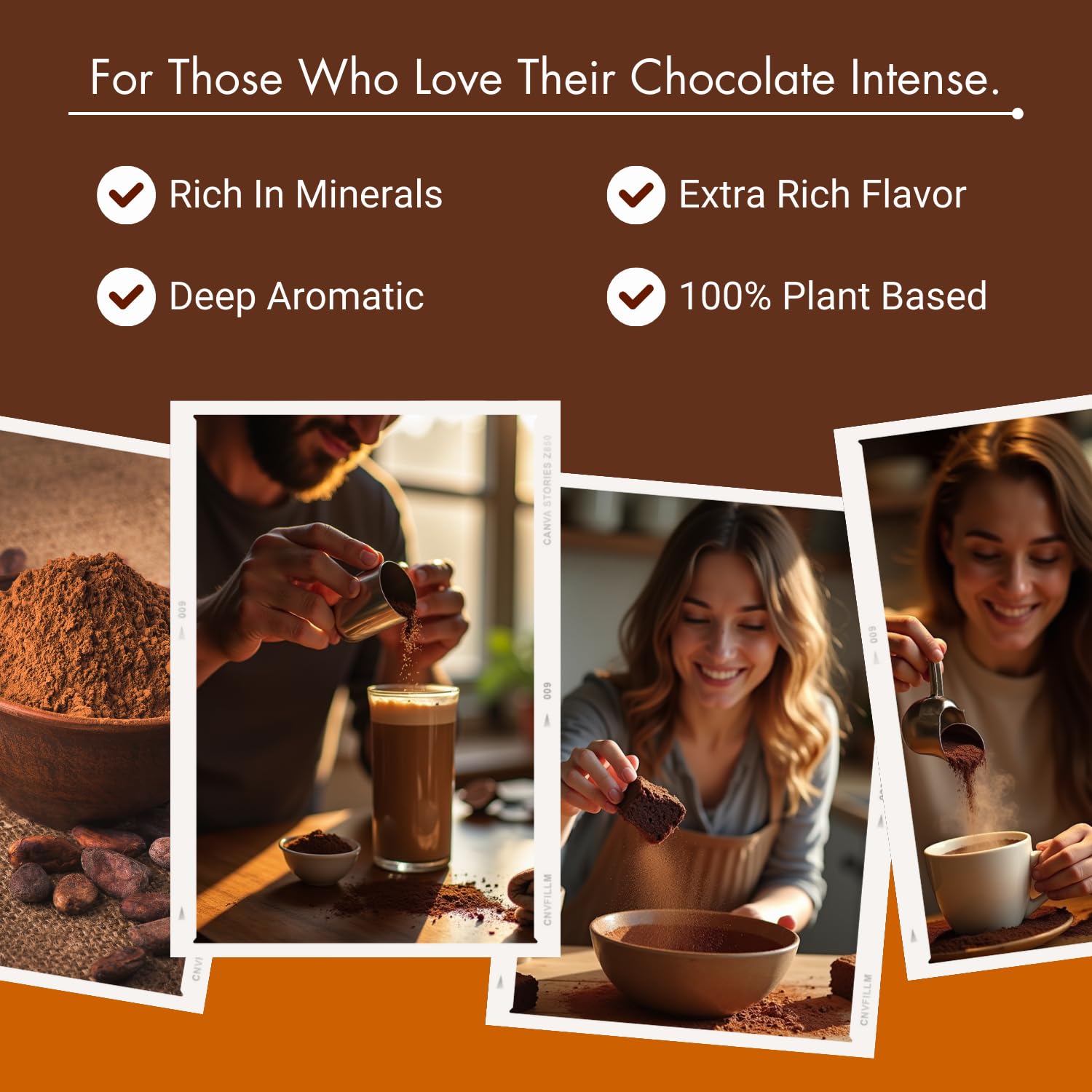 Bliss of Earth Naturally Organic Dark Cocoa Powder 1kg for Chocolate Cake Making & Chocolate Hot Milk Shake, Unsweetened