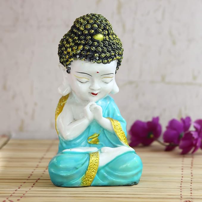 Ecraftindia Child Monk Figurine | Green