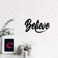 Ecraftindia Believe Black Engineered Wood Cutout Wall Art Decor | Wall Decoration Items | Wooden Wall Decor Item