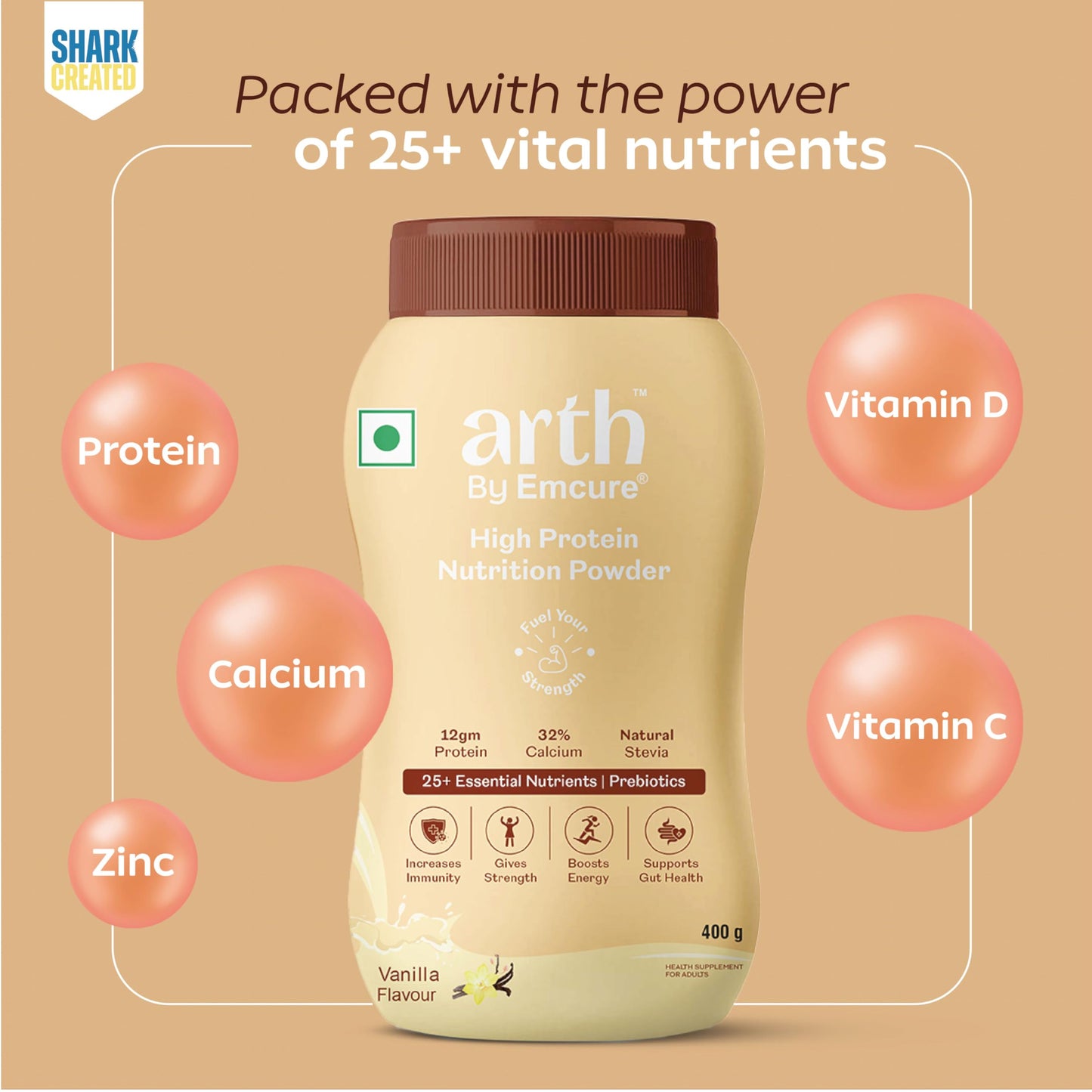 Arth High Protein Nutrition Powder - Vanilla Flavour