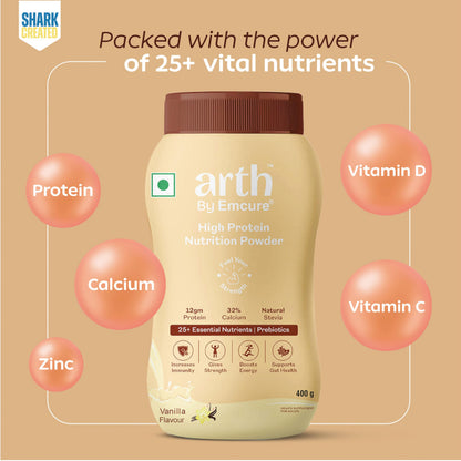 Arth High Protein Nutrition Powder - Vanilla Flavour