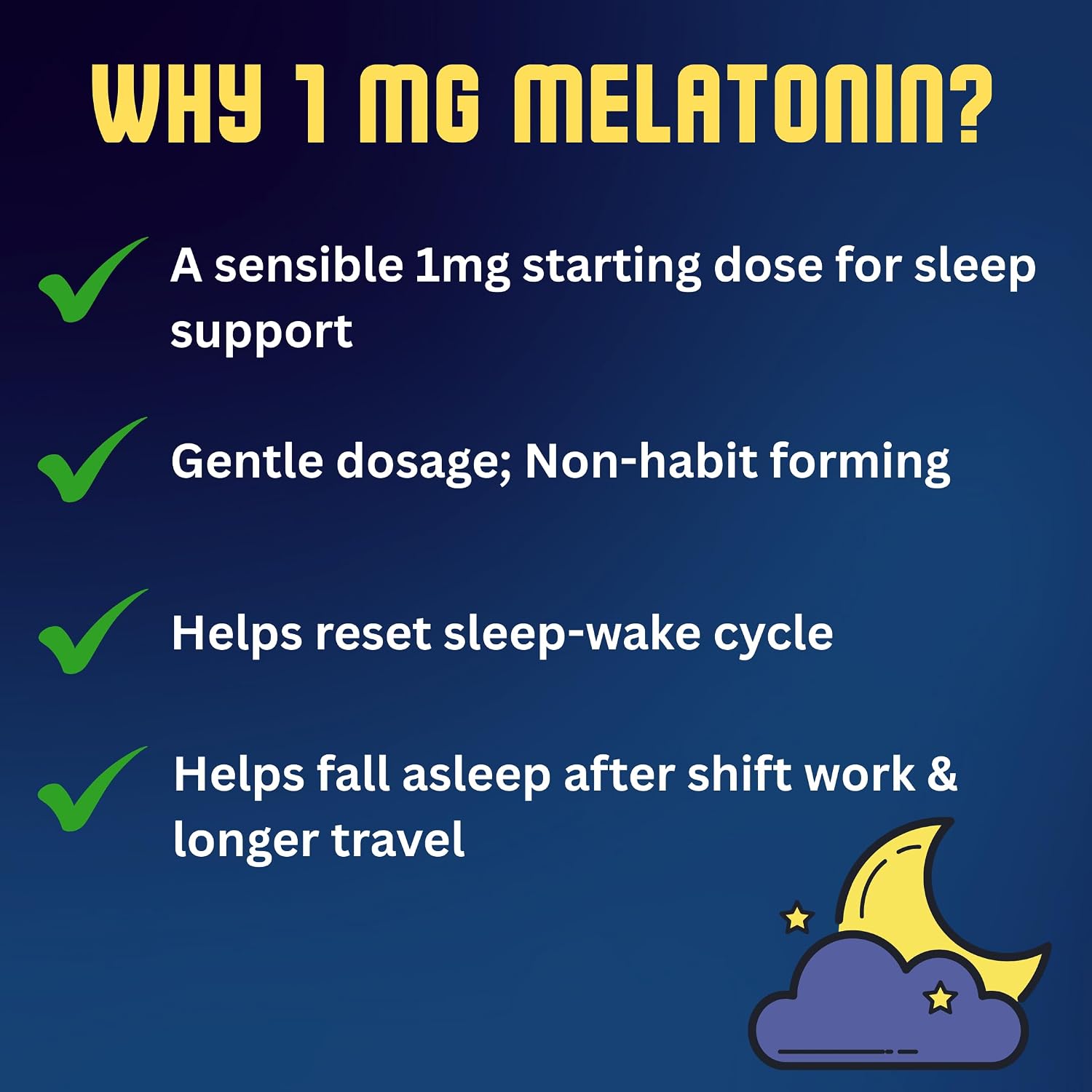 Suplee Melatonin 1 mg (60 Tablets) | For Deep Sleep Support | Non-Habit Forming | Helps Regulate Sleep-Wake Cycle