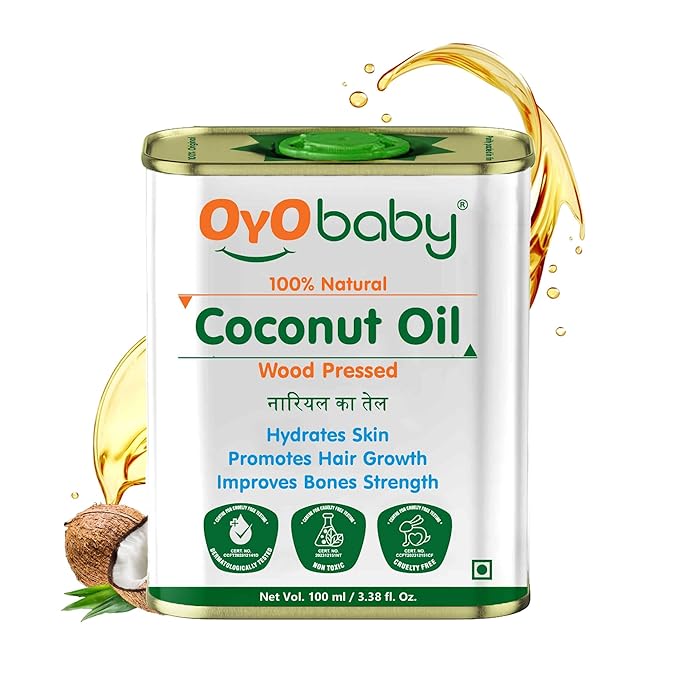 Oyo Baby Wood Pressed Coconut Oil for Baby Hair Oil Massage & Skin Care - 100 ml