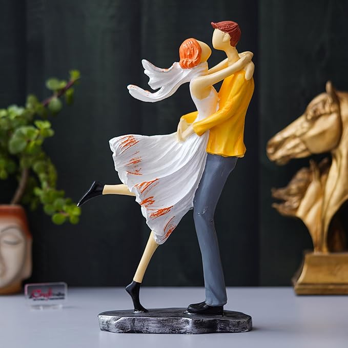 Ecraftindia Lovers Tango Dancing Couple Statue Human Figurines Decorative Showpiece