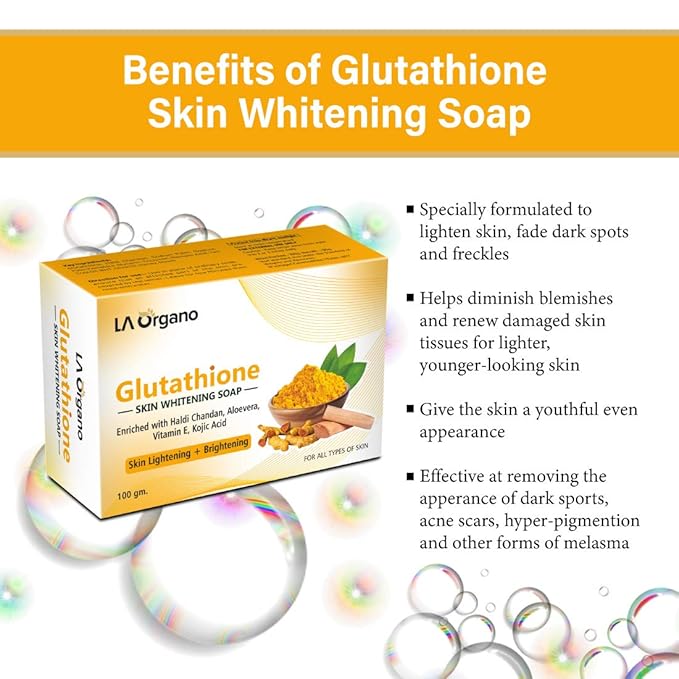 La Organo Glutathione Haldi Chandan Skin Lightening & Brightening Soap - 100 Gms