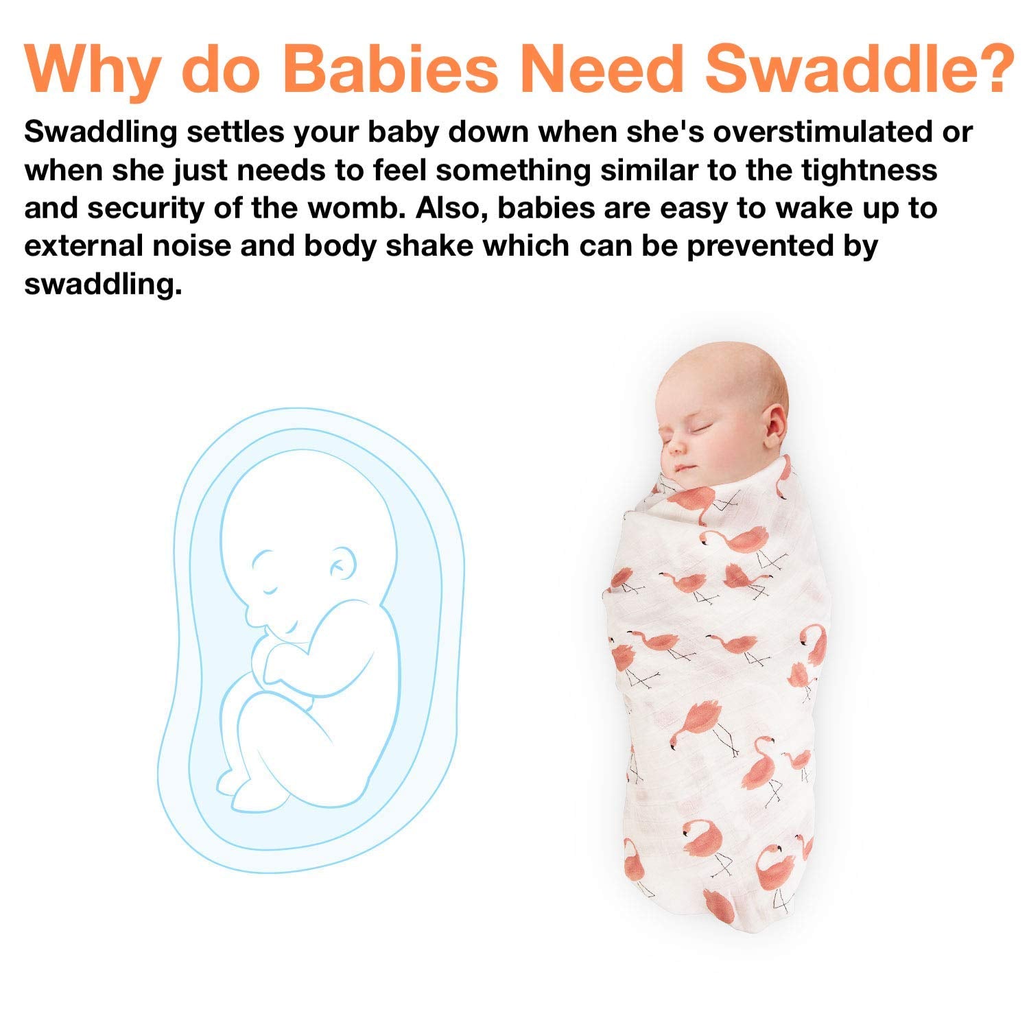 DOTMOM Pure Organic Bamboo Swaddle Wrap Softer Than Cotton Muslin Swaddlers for Newborn Baby Receiving Blanket & Wrappers | Baby Towel Gift Pack for Newborn Babies 120X120 CM, 0-18 Months, Pack of 3