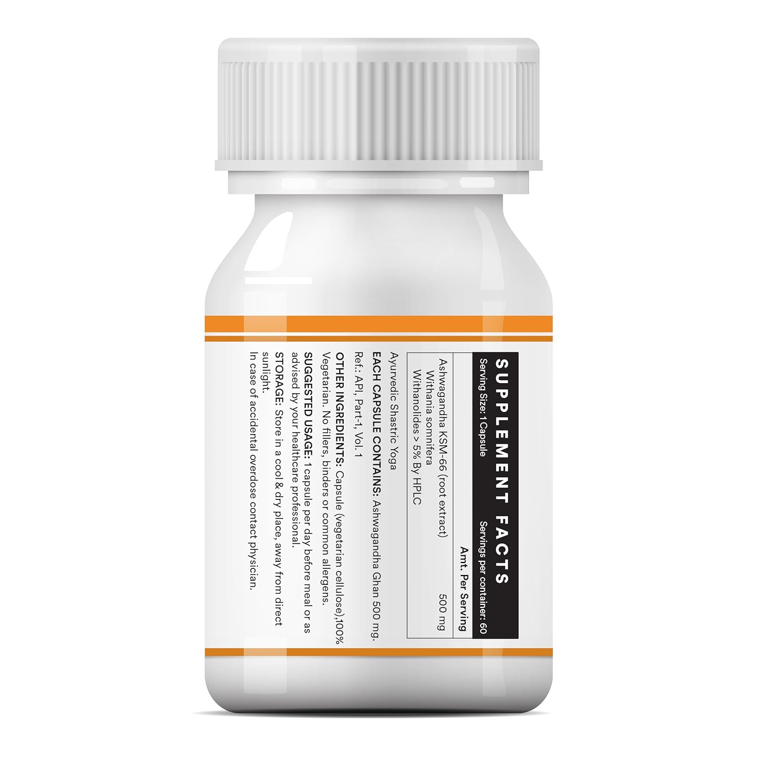 INLIFE Ashwagandha KSM-66 (500 mg) | 60 Capsules | Extra Strength Natural Formulation | Supports Strength, Energy | Withania Somnifera Extract (Pack of 1, 60, count)