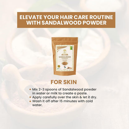 Wild Organic 100% Natural Sandalwood Powder for Face Pack Body Pack - 100 gms