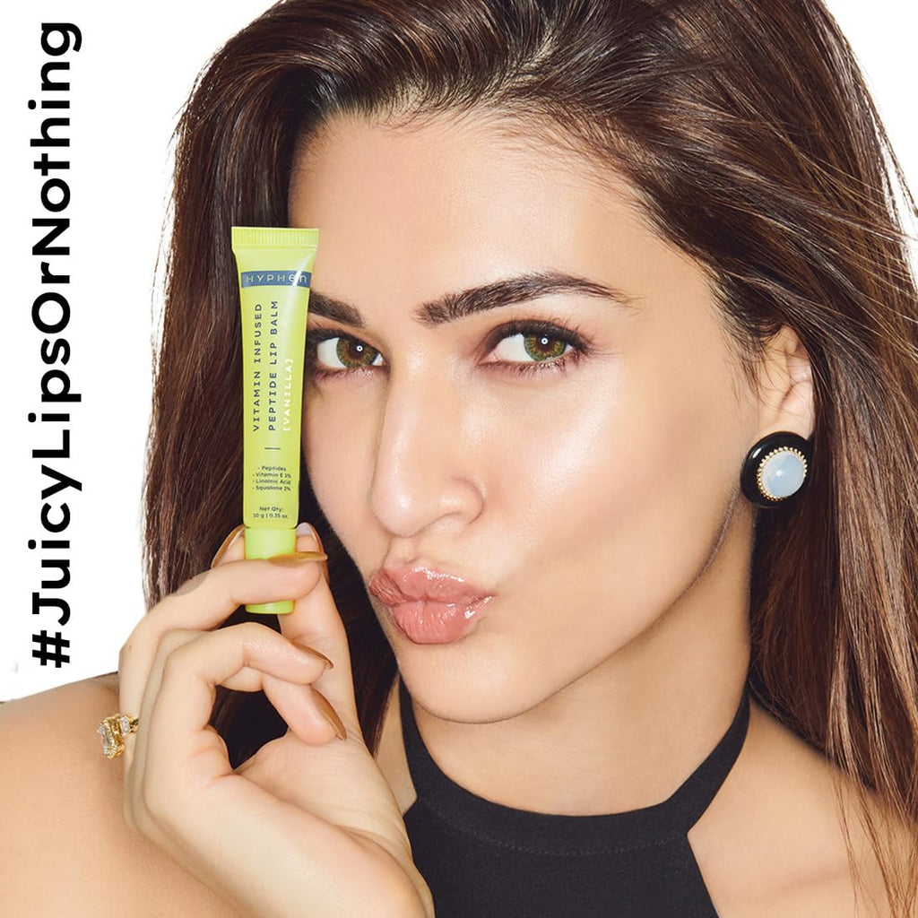 Hyphen-Vitamin Infused Peptide Lip Balm-Vanilla for Dry & Chapped Lips|Hydrating & Moisturizing Lip Balm for Unisex|for Dark Lips|Smoothen Lips & Repair Moisture Barrier|Vegan,SLS & Parabens Free|10gm