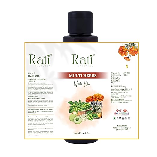 Rati Ayurveda Multi-Herbs Hair Oil Revitalizes - 100 ml