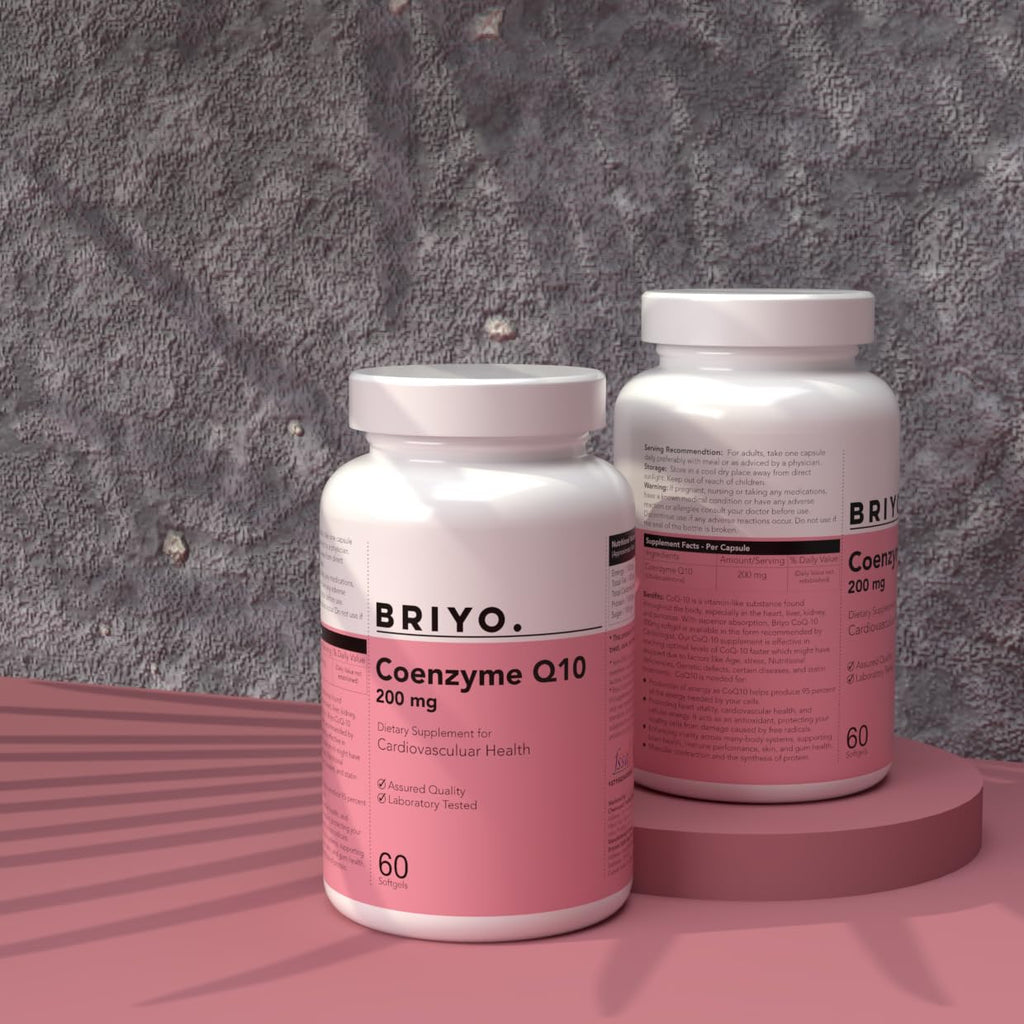 Briyo CoQ10 200 mg Ubiquinone â€“ High Absorption Coenzyme Q10 Supplement for Heart Health, Energy & Antioxidant Support â€“ Naturally Fermented, Gluten-Free â€“ 60 Capsules