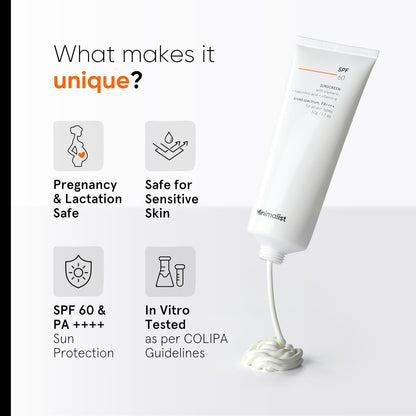 Minimalist Sunscreen SPF 60 PA ++++ | Broad Spectrum Sunscreen 50 gm