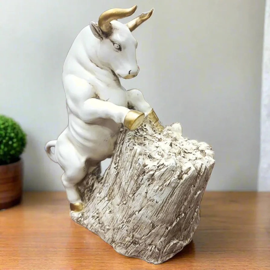 Alila Bull Statue for Home Decor Aesthetic Showpiece Decorative Sculpture for Home Decor & Office Decor 10.5 inch