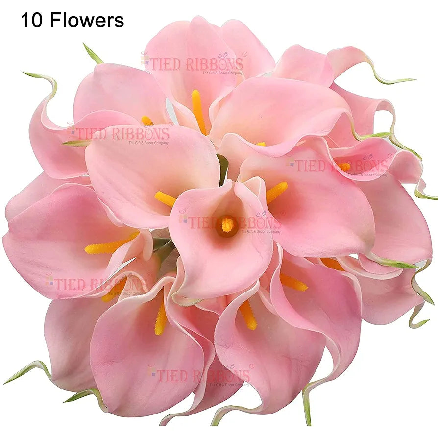 Artificial Calla Lily Flowers Bunch for Vase and Flower Pots 10 Pcs Pot Not Included