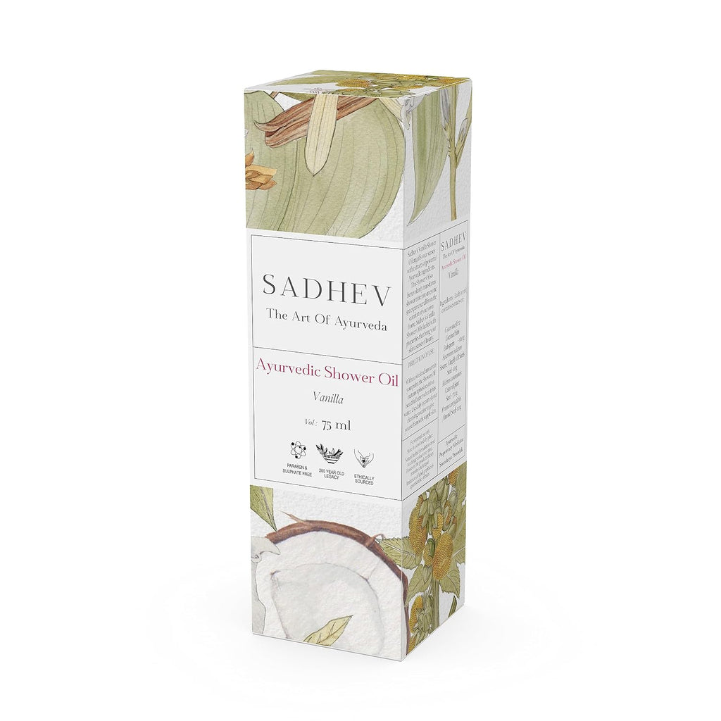 Sadhev Ayurvedic Shower Oil With Goodness Of Vanilla For Hydration And Moistrization