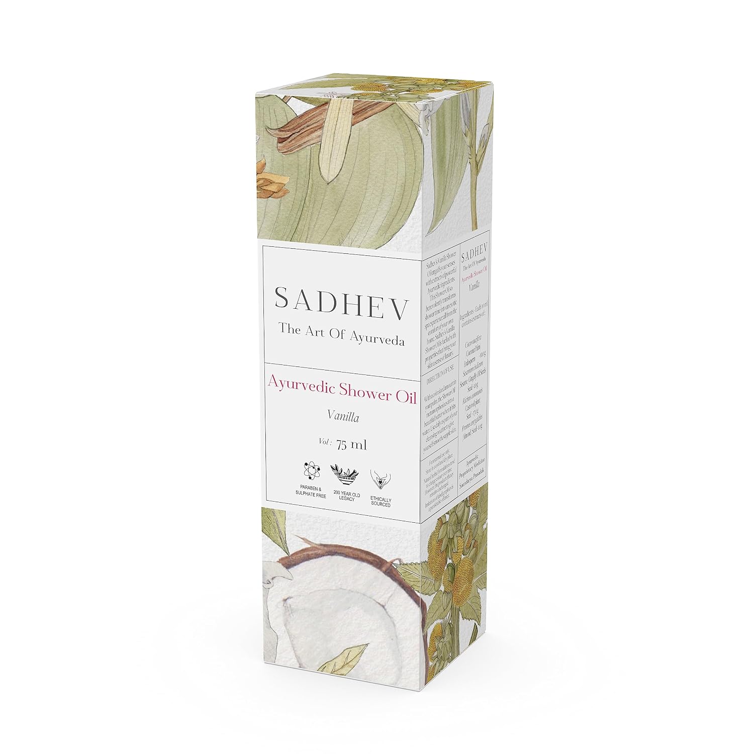 Sadhev Ayurvedic Shower Oil With Goodness Of Vanilla For Hydration And Moistrization