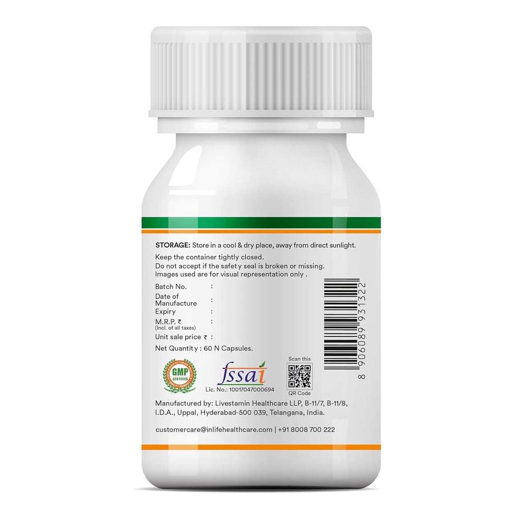 INLIFE Prebiotic and Probiotics Forte Supplement for Men & Women 25 billion CFU with 14 Strains | Digestion Gut & Immunity Health Supplement - 60 Capsules (Pack of 1)