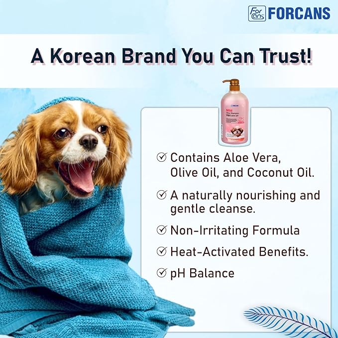 Pet Needs Forcans Natural Mild Olive Shampoo for Puppy and Kitten 750 Ml | Effect Gentle to Weak and Trouble Prone Skin